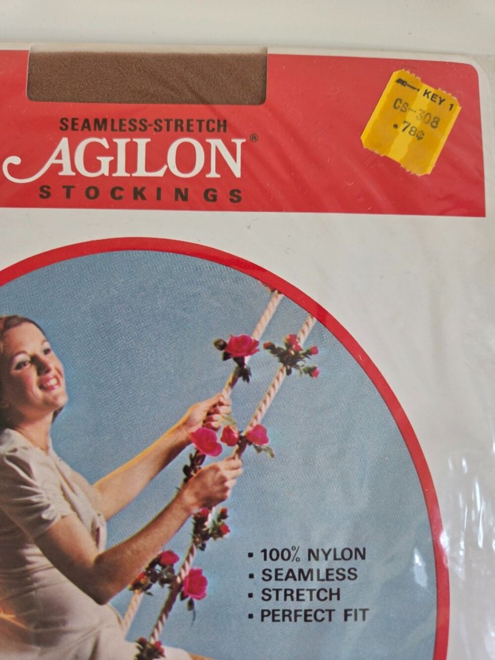 Agilon Seamless Stretch Stockings Tall Mistone Brown 100% Nylon Vtg Packaging - Picture 4 of 7